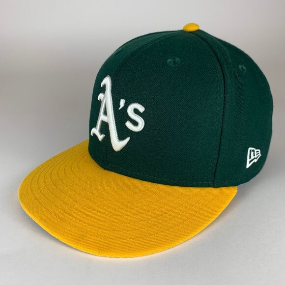 Oakland Athletics MLB Green Gold New Era 59Fifty Fitted Hat Mens 7 3/8 - Picture 1 of 5